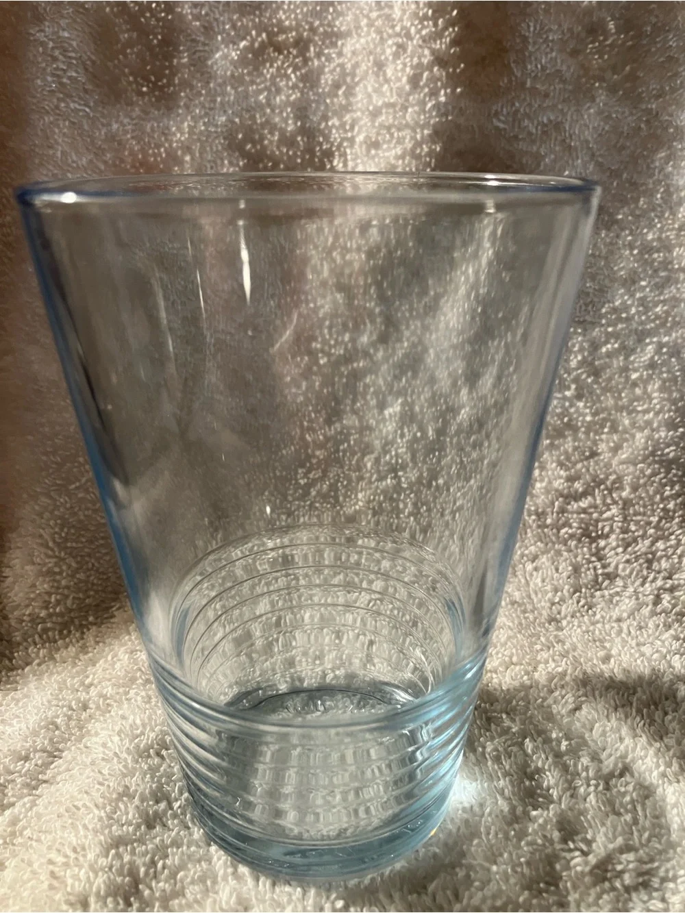 2 Light Blue Ribbed Glass Tumbler IKEA 10288 Italy